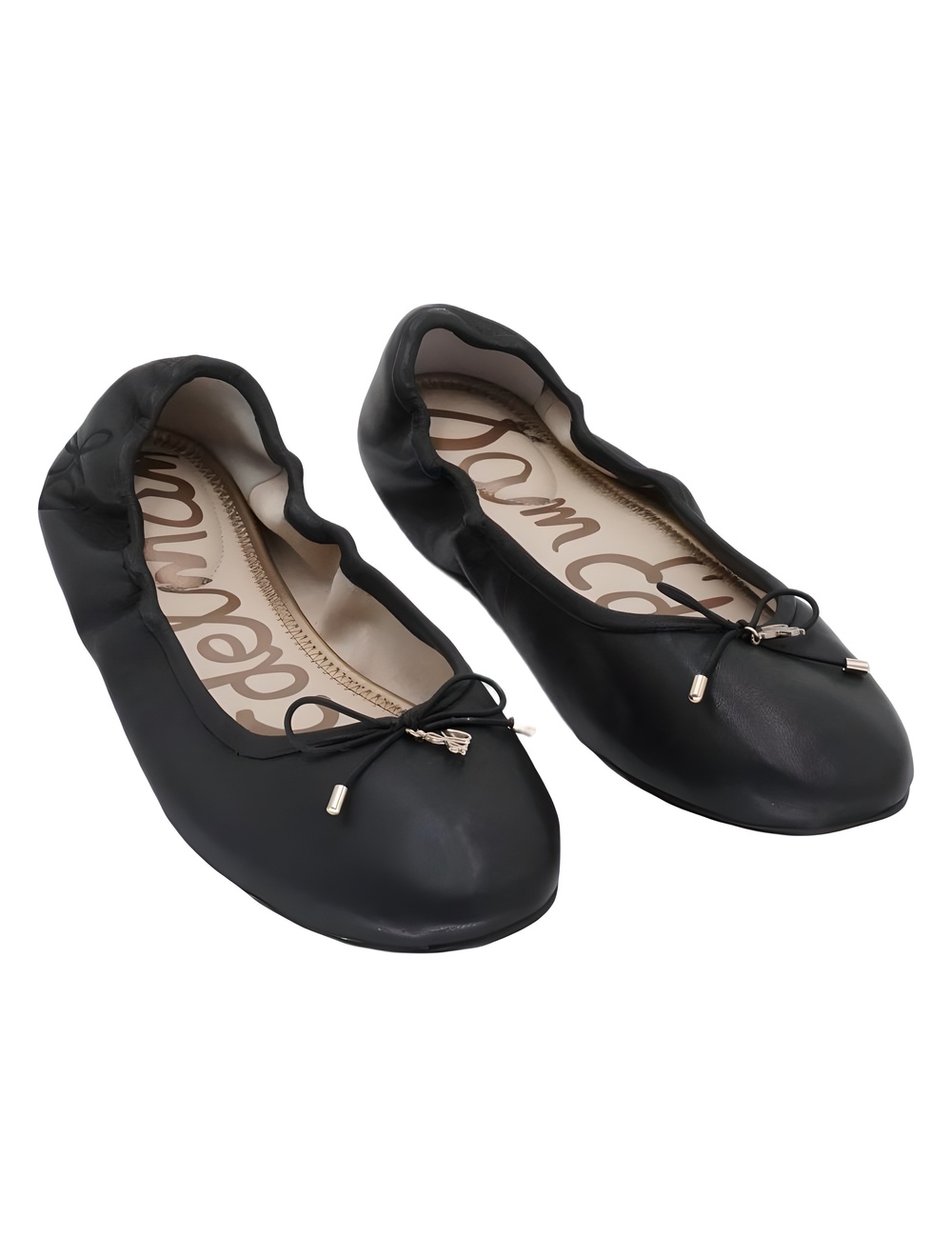 Sam Edelman Felicia Black Leather Round Toe Ballet Flats Size 9.5M